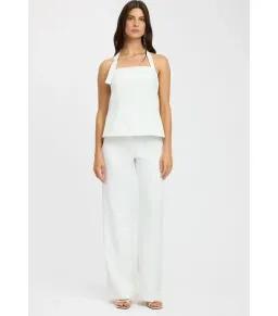 Kookai Ariel Buckle Halter Top and Pants Set White Size AU 10 for rent on The Volte - image 1