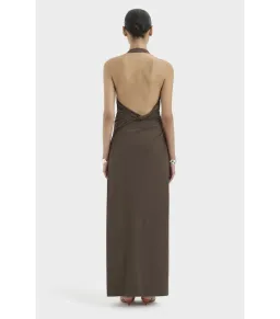 Sir the Label Sol Halter Maxi Gown in Mocha Size 1 / AU 8 for rent on The Volte - image 2