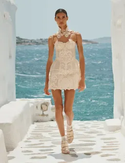 Zimmermann Rebellion Filigree Mini Dress in Cream for rent on The Volte - image 1