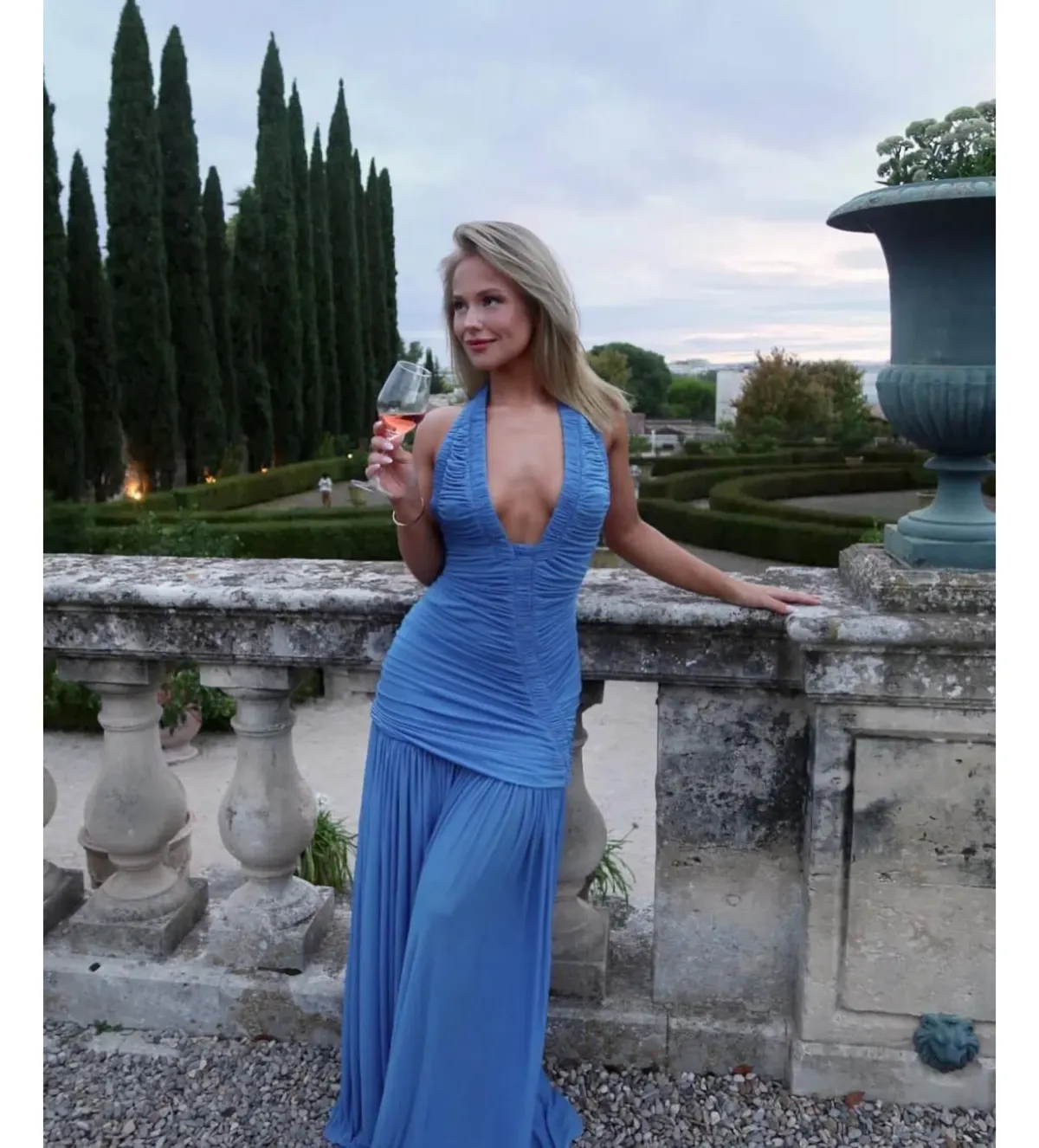 Christopher Esber Orion Gown Lapis Size 8 - Image 2