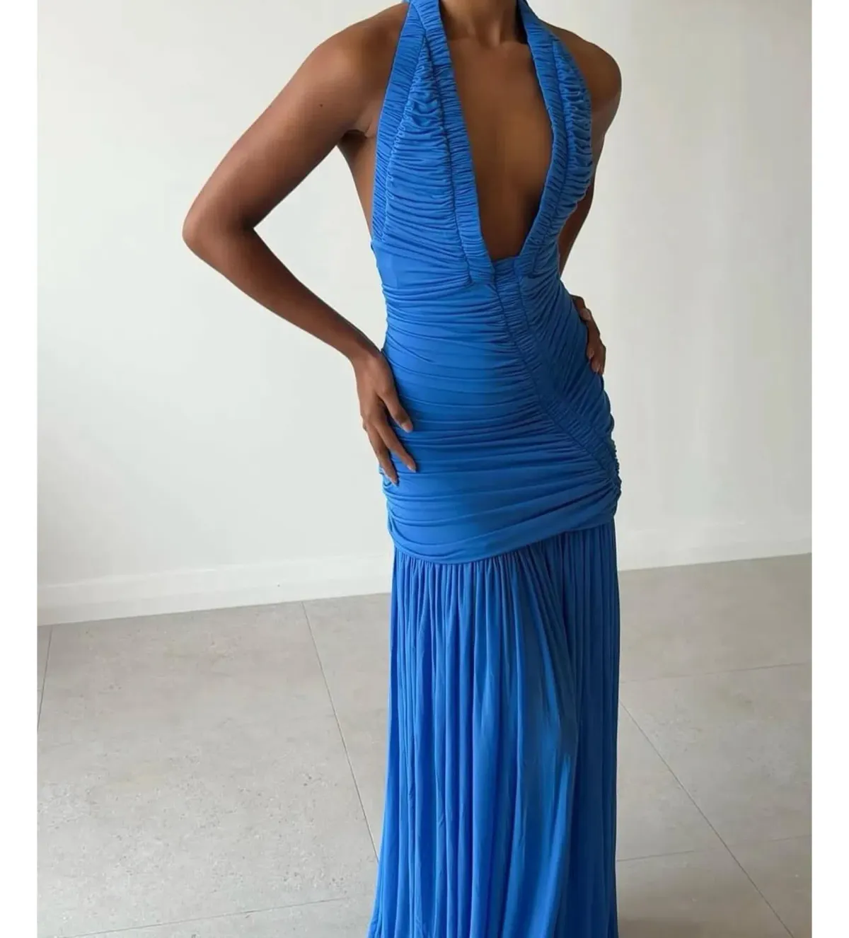 Christopher Esber Orion Gown Lapis Size 8 - Image 4