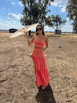 RUNAWAY THE LABEL - AYLA MAXI SKIRT & CROP IN SUNSET SHOWPO for rent on The Volte - image 5