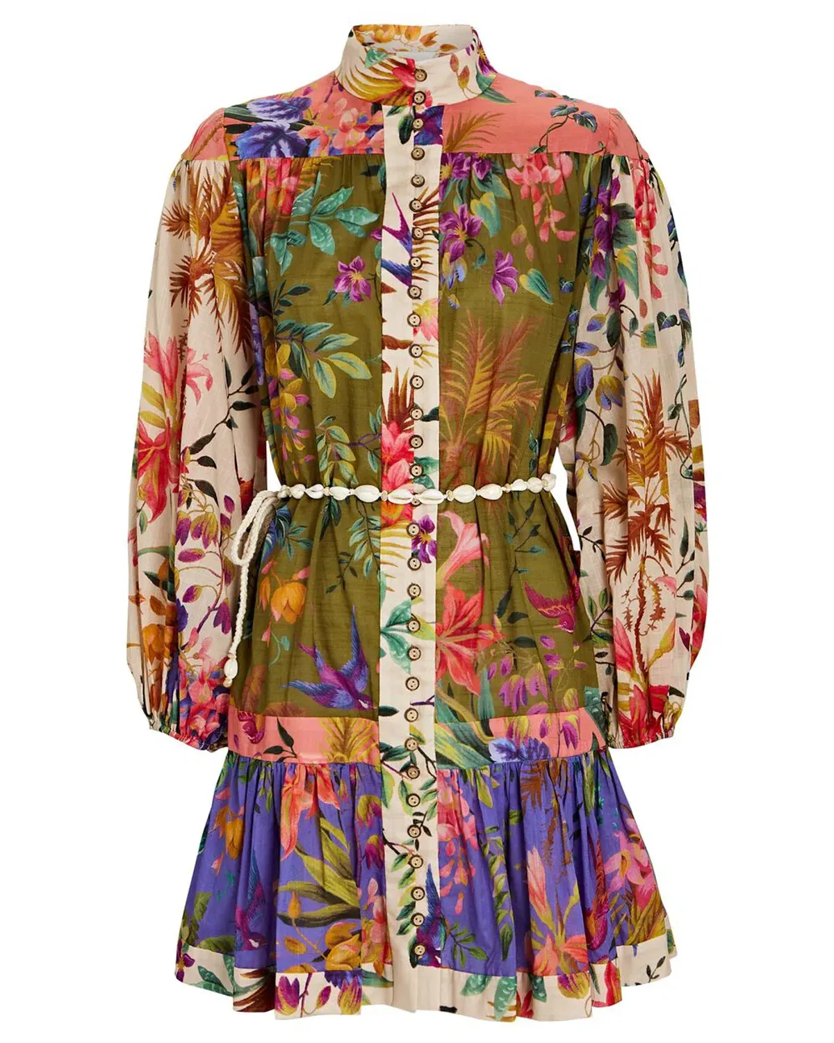 Zimmermann Tropicana Spliced Mini Dress - Image 1