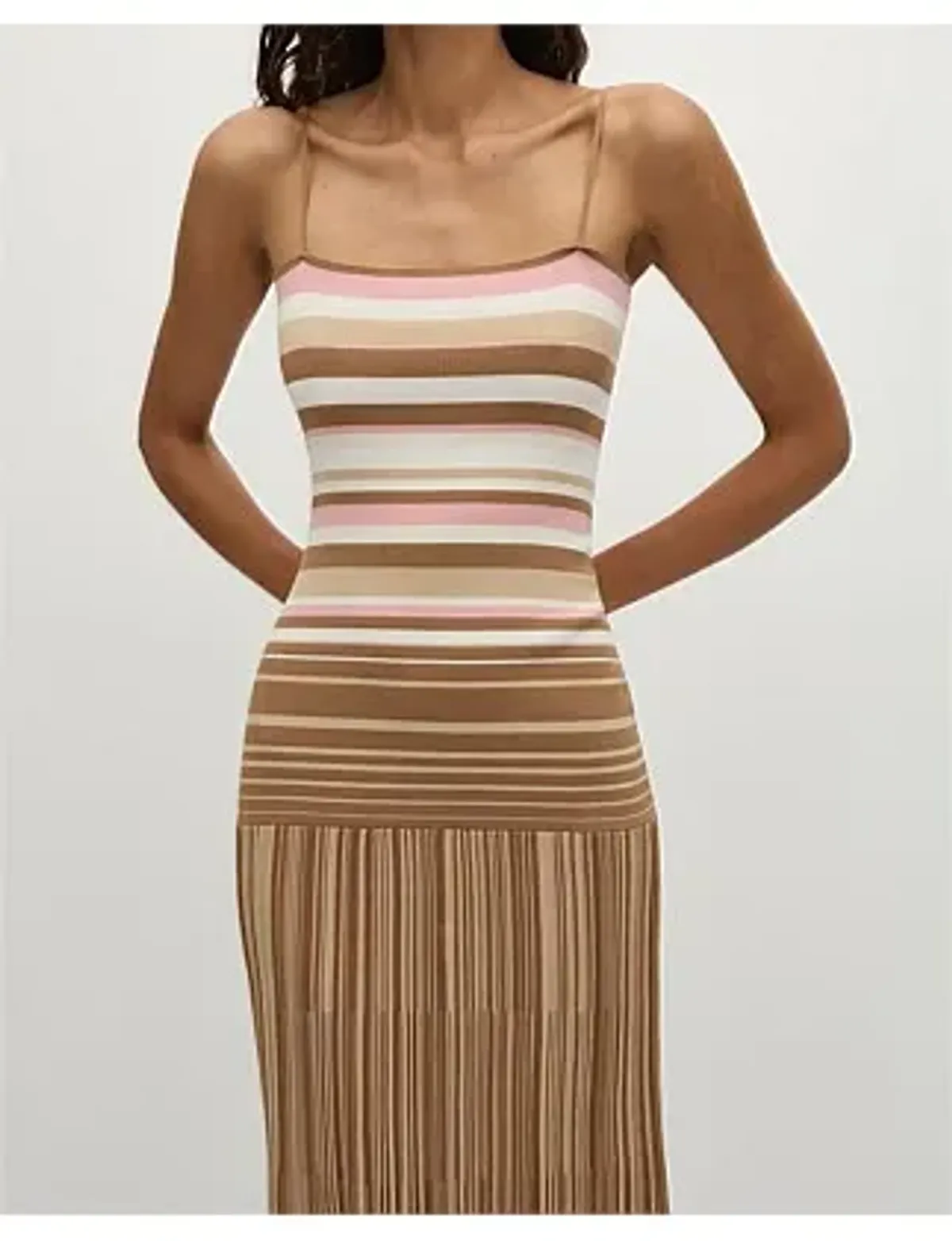 Faithfull The Brand ESENIA KNIT DRESS Brown Size 10 - Image 2