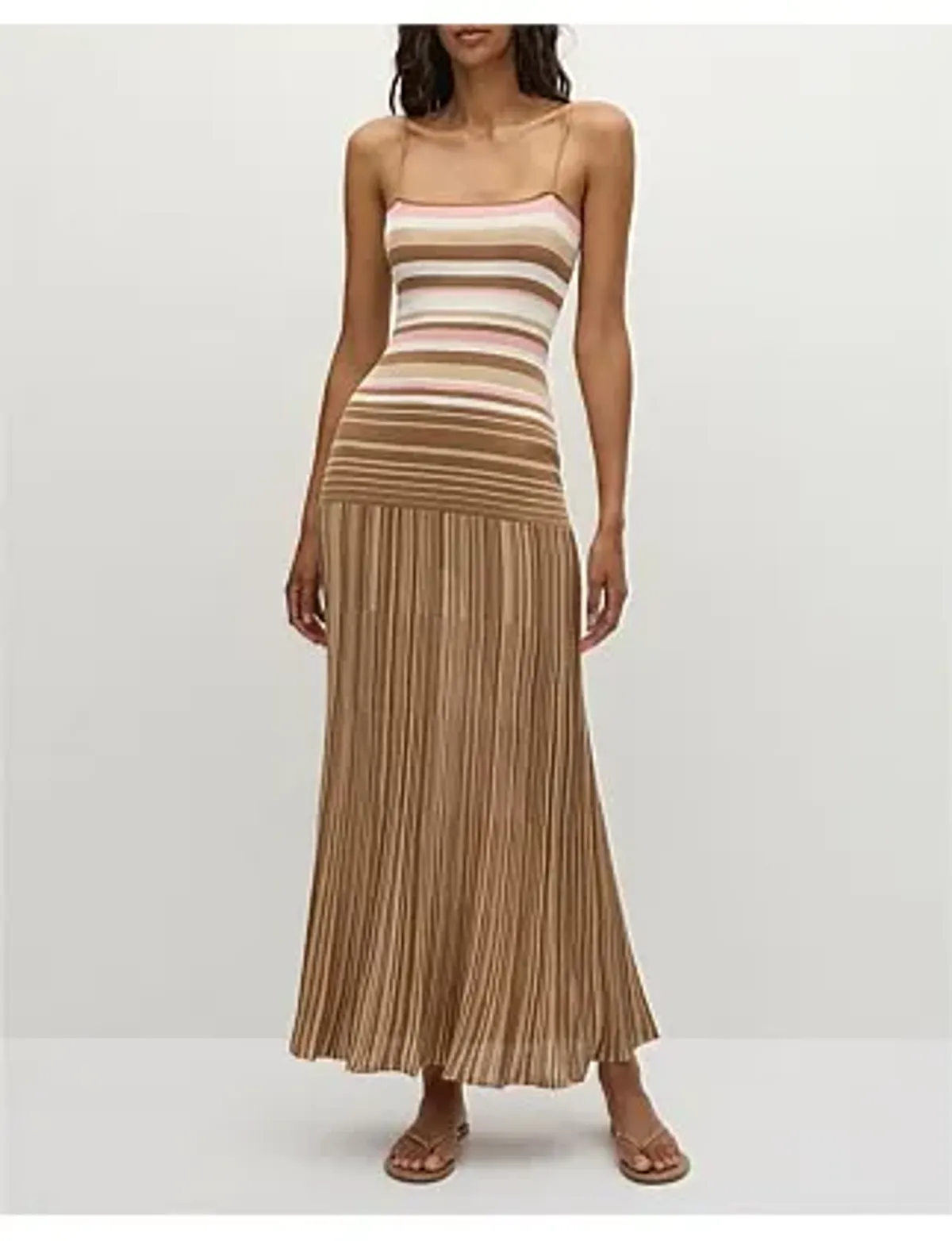 Faithfull The Brand ESENIA KNIT DRESS Brown Size 10 - Image 1