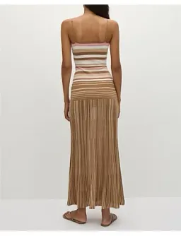 Faithfull The Brand ESENIA KNIT DRESS Brown Size 10 for rent on The Volte - image 4