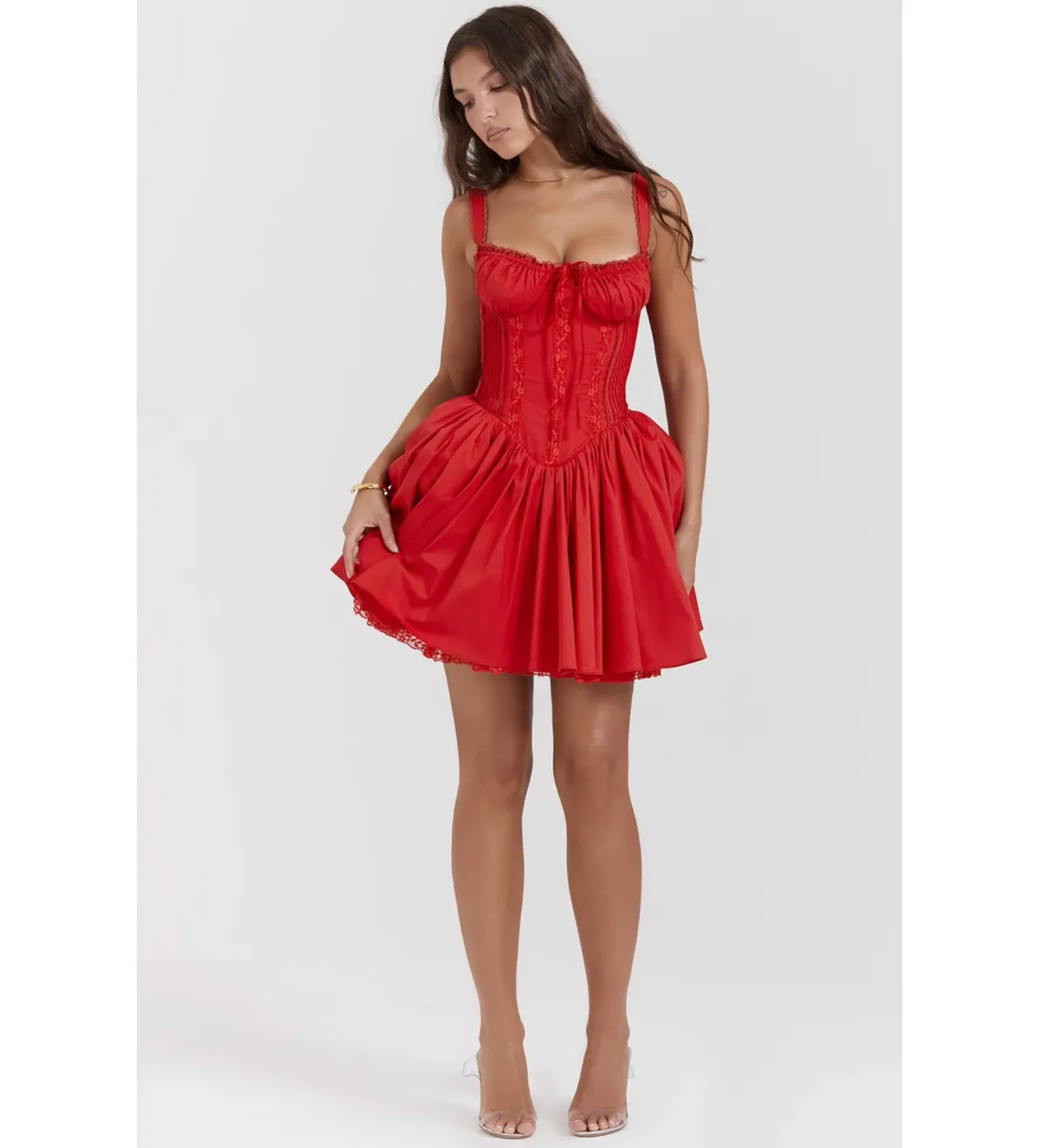 House Of CB Pietra Corset Mini Dress in Cherry Size AU10 - Image 1