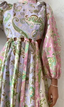 Alemais Marta Cutout Midi Dress In Multi Size 6 for rent on The Volte - image 2