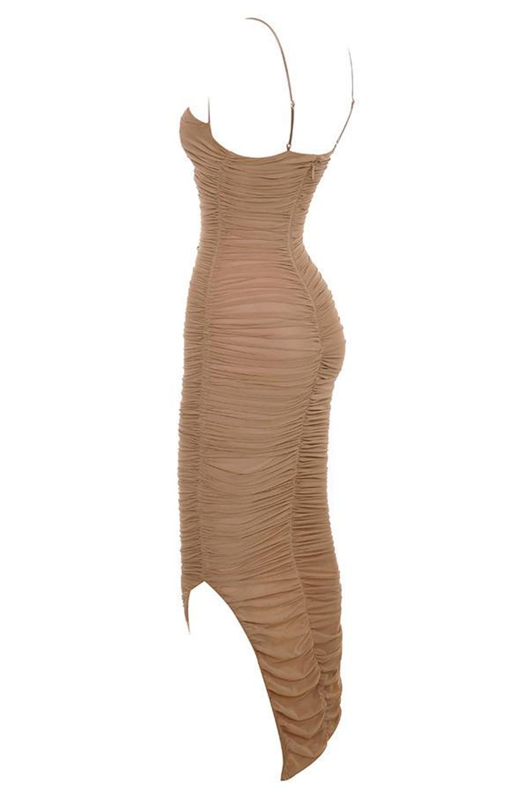 House of CB Fornarina Organza Mesh Midi Dress Tan Size 8 for rent on The Volte - main image
