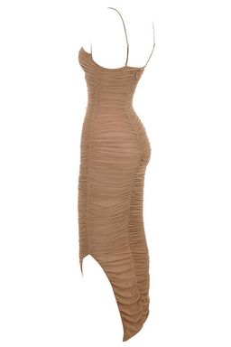 House of CB Fornarina Organza Mesh Midi Dress Tan Size 8 for rent on The Volte - image 4