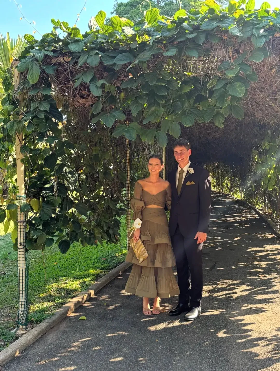 Zimmermann Pleated Bodice and Tiered Skirt Set in Olive Size 2 for rent on The Volte - main image