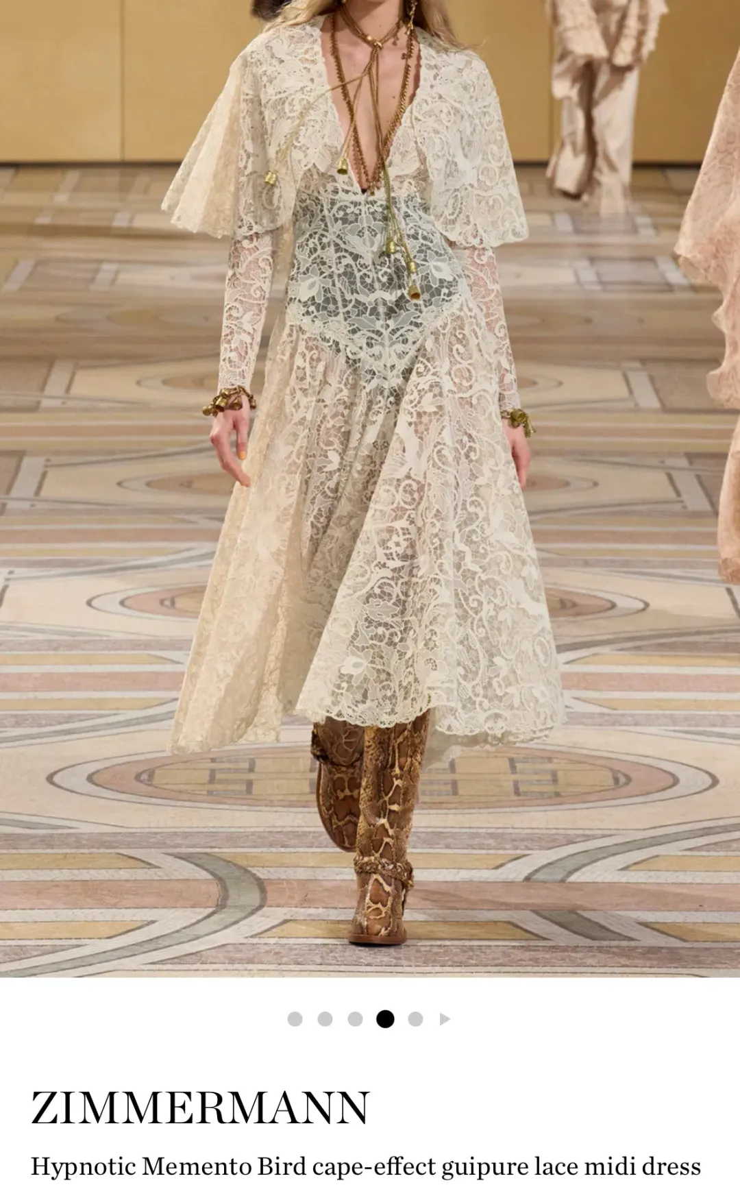 Zimmermann MEMENTO BIRD LACE DRESS, Size 0P/ AU 6 for rent on The Volte - main image