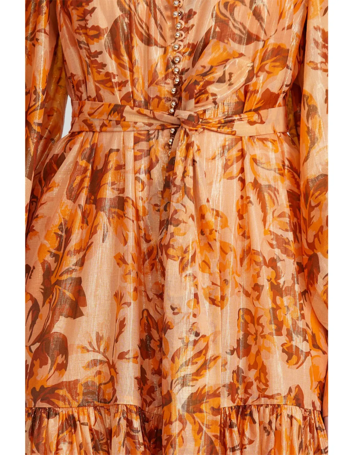 Acler Naples Maxi Dress in Orange Print Size 10 - Image 4