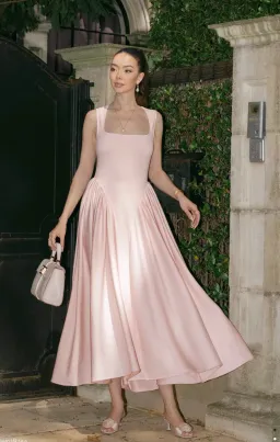 Sharon Scuba Jersey Midi Dress - Ballet Pink for rent on The Volte - image 2