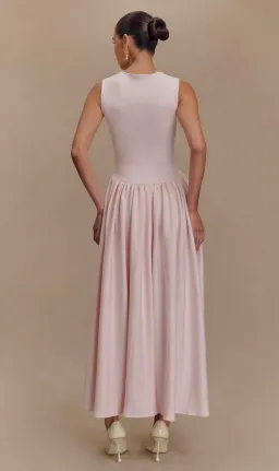 Sharon Scuba Jersey Midi Dress - Ballet Pink for rent on The Volte - image 3