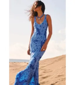 Rat & Boa Inez Maxi Dress Blue Size 6 for rent on The Volte - image 4