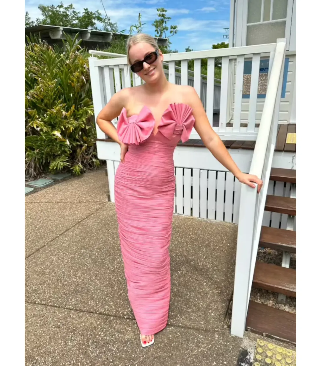 Rachel Gilbert Jensen Maxi Gown Pink Size 8 for rent on The Volte - main image