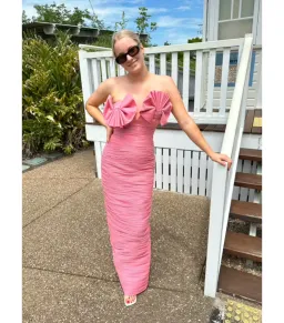 Rachel Gilbert Jensen Maxi Gown Pink Size 8 for rent on The Volte - image 2