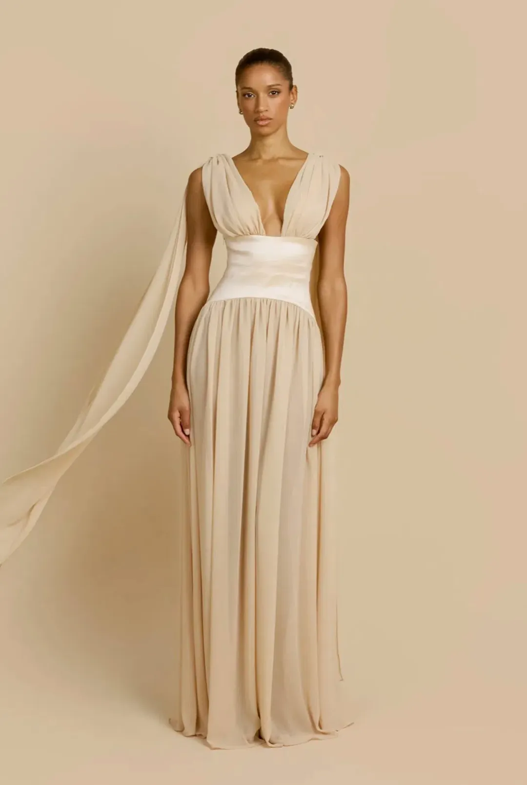 Arcina Ori Ramona Dress Champagne XS for rent on The Volte - main image