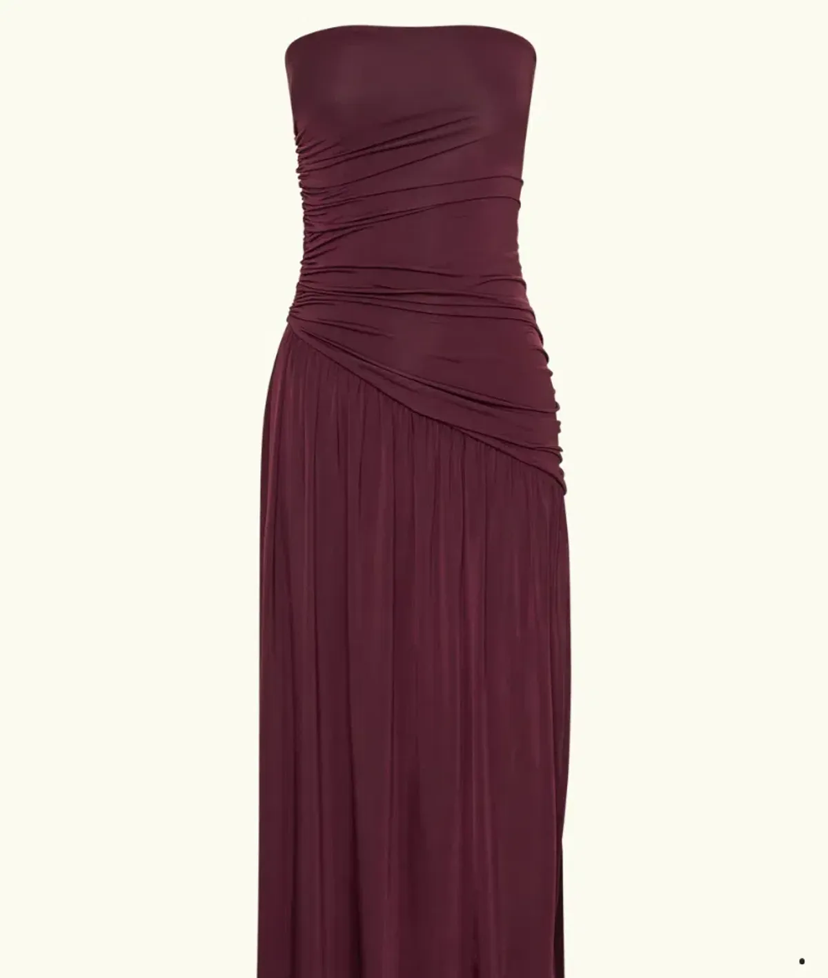 MESHKI Bex Strapless Slinky Maxi Dress With Split Burgundy Size 10 - Image 5