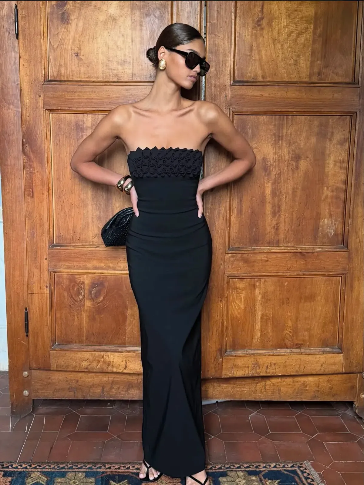 Ance Gria Margo Maxi Dress Black Size Small for rent on The Volte - main image