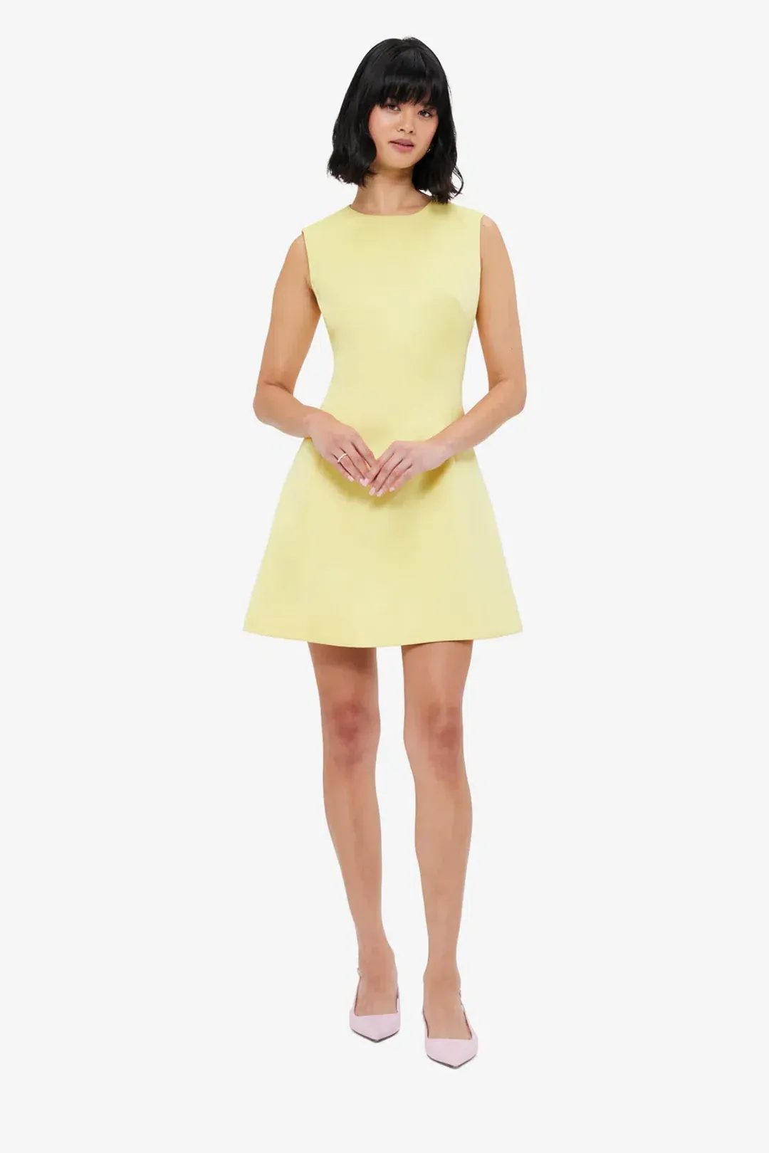 Leo Lin Chloe Sleeveless Dress in Yellow Sorbet for rent on The Volte - main image