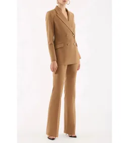 Rebecca Vallance Elsa Double Breasted Blazer and Tapered Pant in Camel Size AU10 for rent on The Volte - image 1