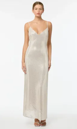 Manning Cartell High Voltage Slip Maxi Dress Nude Silver Size 6 for rent on The Volte - image 1