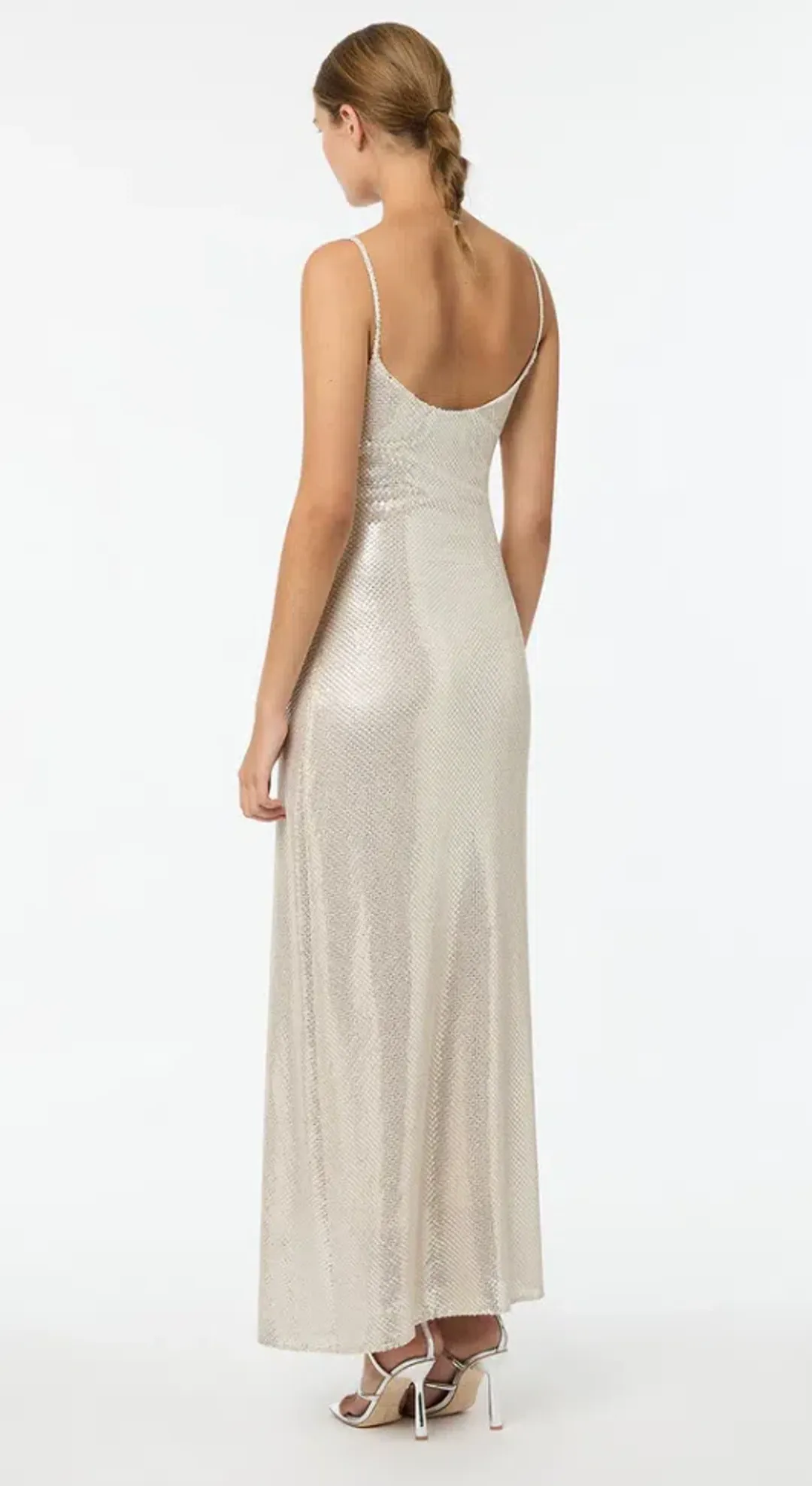 Manning Cartell High Voltage Slip Maxi Dress Nude Silver Size 6 for rent on The Volte - main image