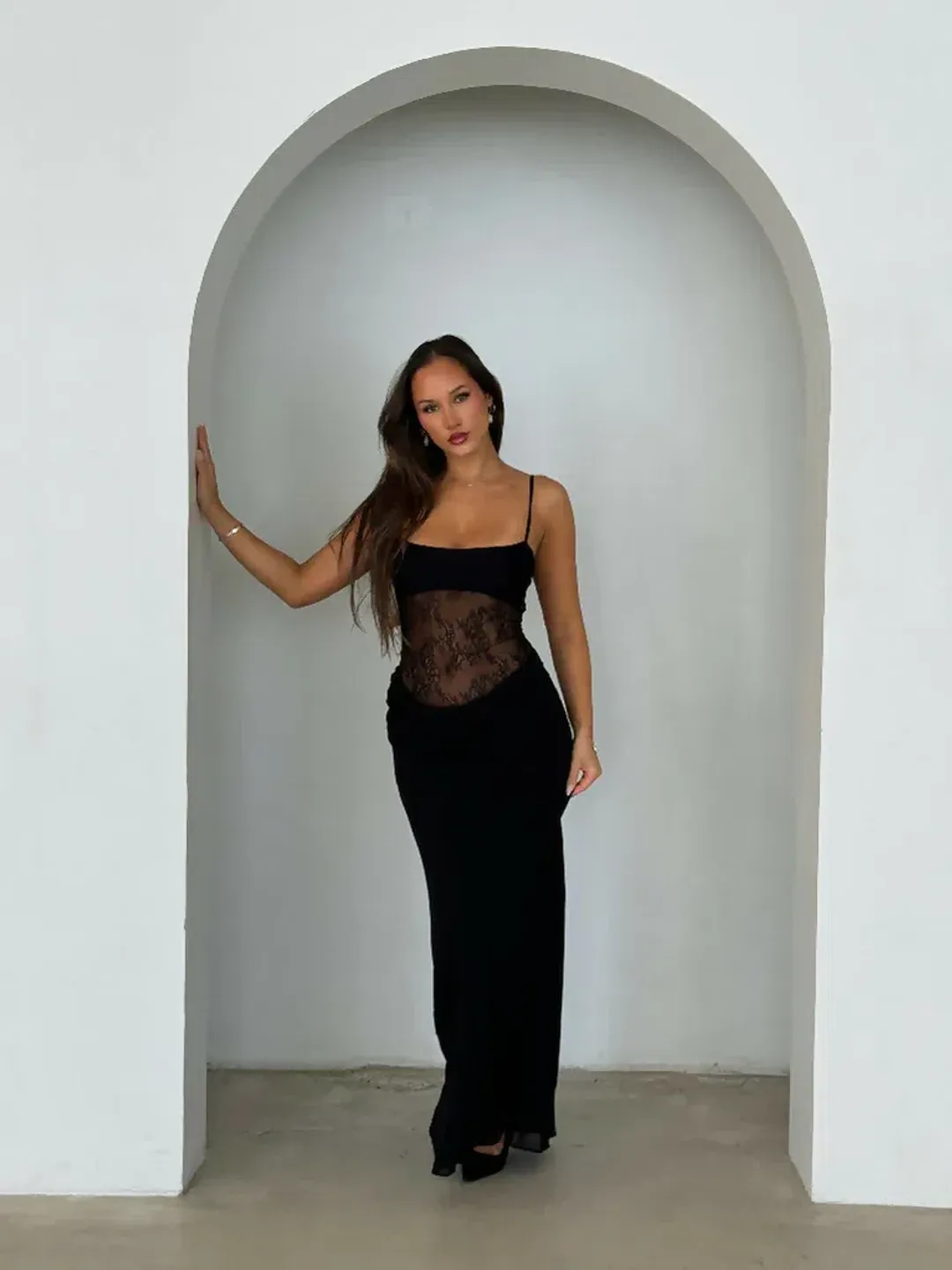 Benni Gabriel Maxi Dress - black for rent on The Volte - main image