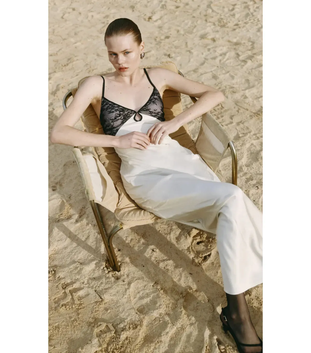 Bec & Bridge Tereza Keyhole Maxi Dress Ivory/Black Size AU 8 - Image 4