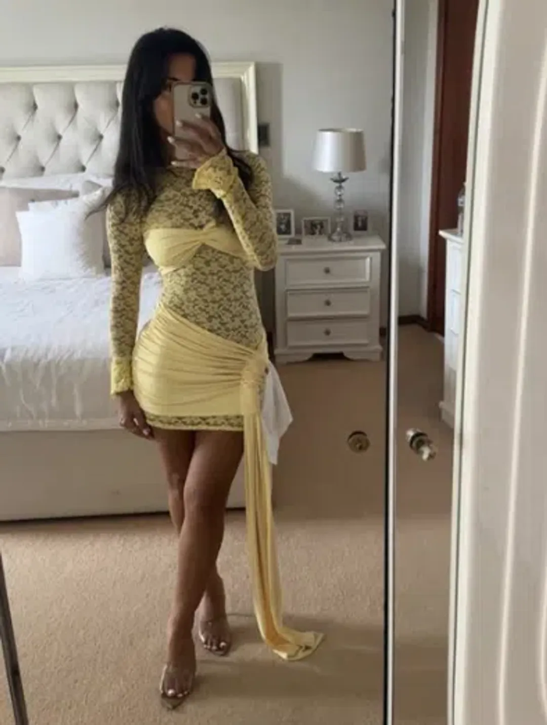 Deconduarte Ortigia Mini Dress Baby Yellow Size 8/S for rent on The Volte - main image