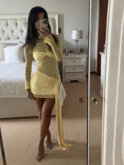 Deconduarte Ortigia Mini Dress Baby Yellow Size 8/S for rent on The Volte - image 3