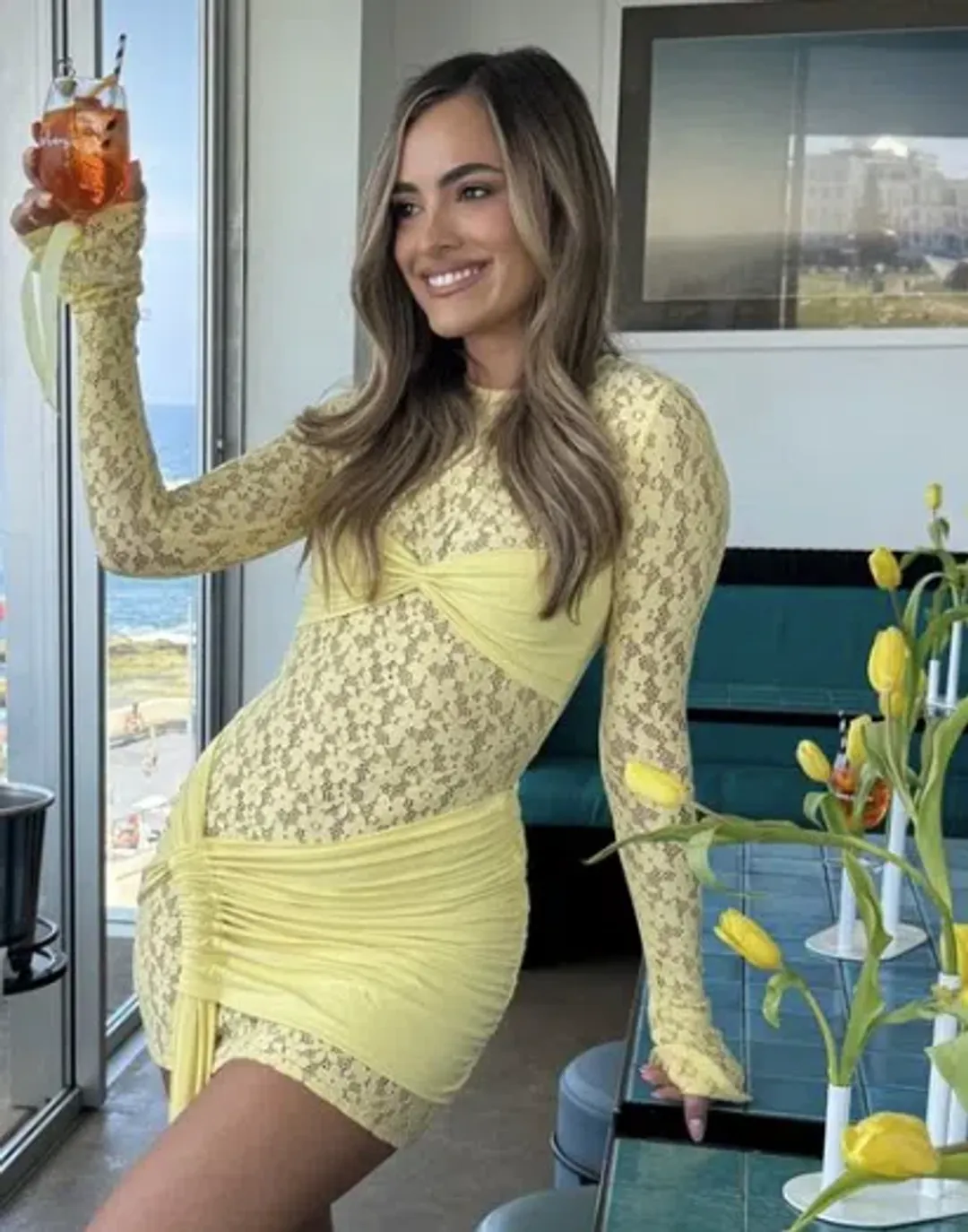 Deconduarte Ortigia Mini Dress Baby Yellow Size 8/S for rent on The Volte - main image