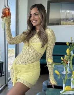 Deconduarte Ortigia Mini Dress Baby Yellow Size 8/S for rent on The Volte - image 2