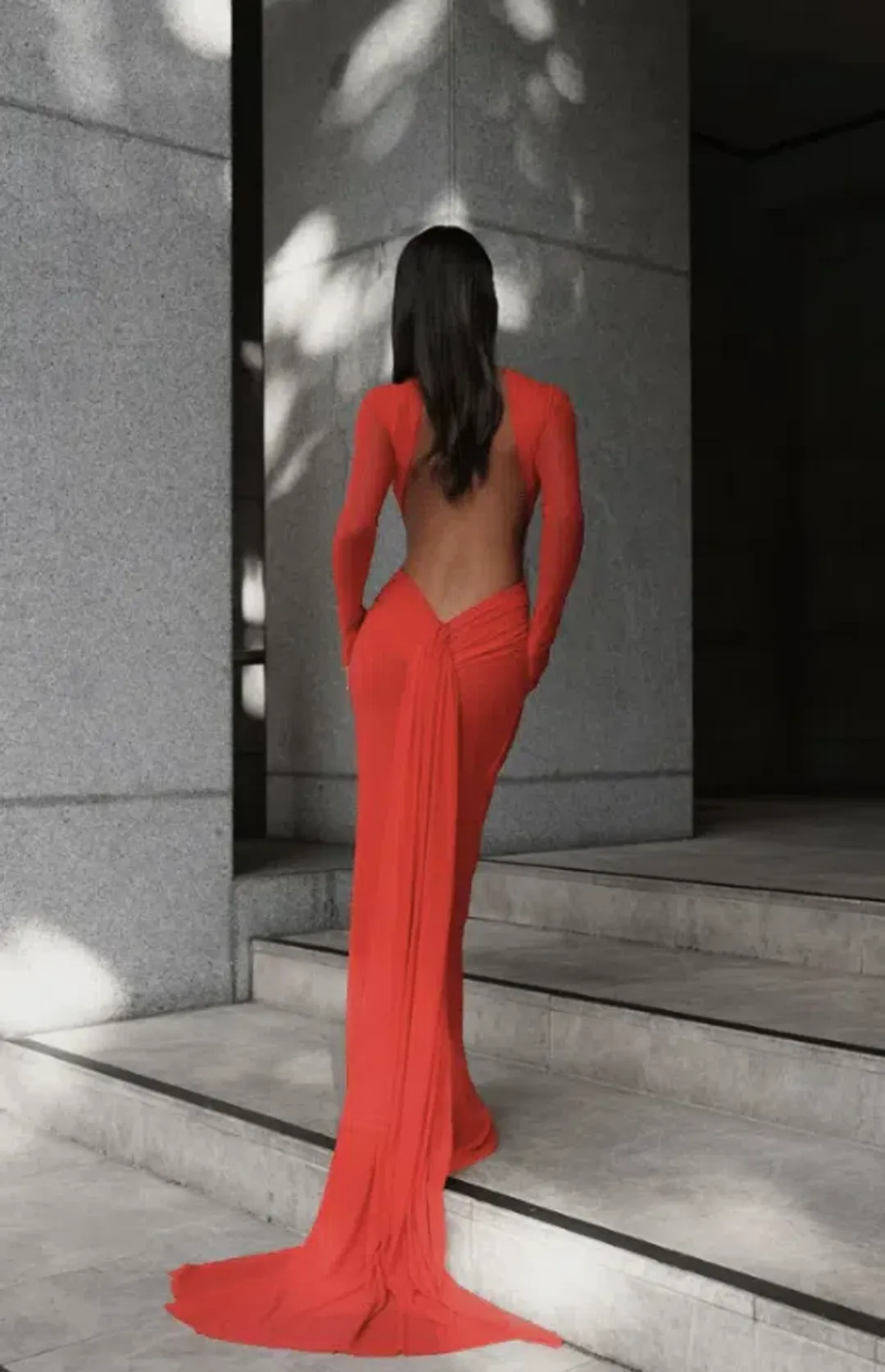 Effie Kats Monaco Gown Red Size 8/S for rent on The Volte - main image
