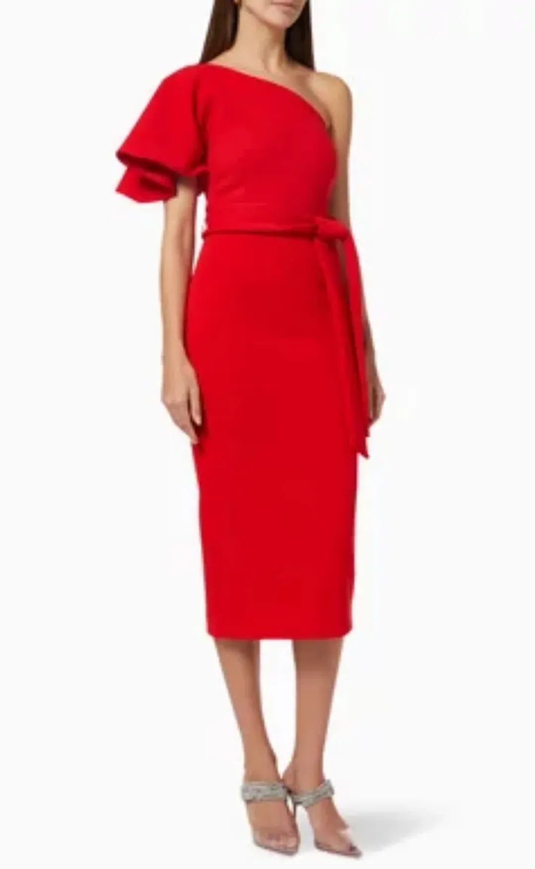Mossman Release Me Midi Dress - AU 12 - Red One Shoulder - New with Tags for rent on The Volte - main image