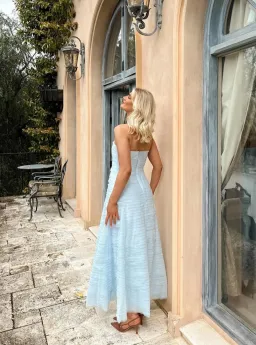 Aje Soundscape Maxi Dress size 14 Sea Breeze Blue for rent on The Volte - image 3