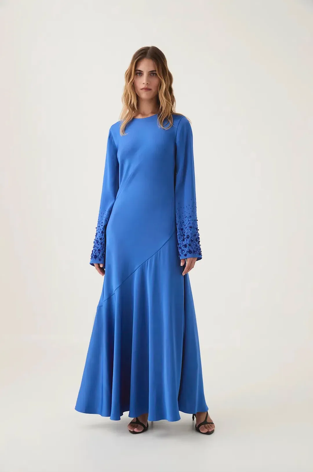 AJE Weylyn Sequin Cuff Maxi Dress in Cobalt Blue Size 6 for rent on The Volte - main image