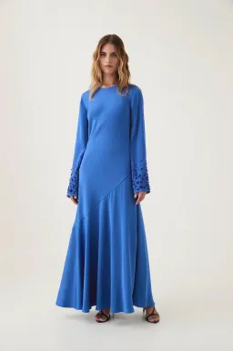 AJE Weylyn Sequin Cuff Maxi Dress in Cobalt Blue Size 6 for rent on The Volte - image 1