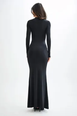 Meshki Halcyon Long Sleeve Slinky Maxi Dress Black Size XS for rent on The Volte - image 2