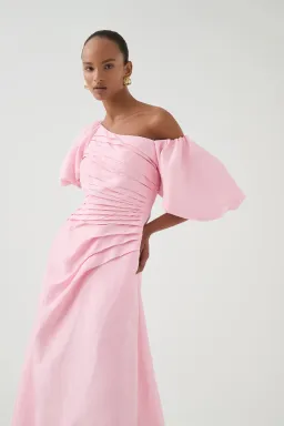 Aje Cadence Ruched Midi Dress / Pink / Size 16 for rent on The Volte - image 6