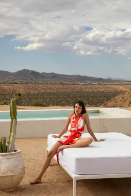 Sir the Label Ramona Wrap Halter Mini Dress Mariposa Lily Size 0 / AU 6 for rent on The Volte - image 4