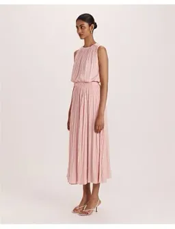 Saba Lillian Pleated Midi Dress Rose Size 12 for rent on The Volte - image 4