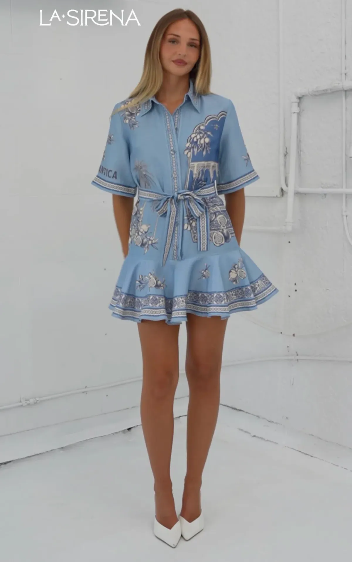 ALEMAIS VILLA ROMANTICA MINI DRESS / SIZE 8 - Image 1