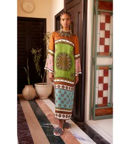 Alémais Contina Silk Midi Dress Multi Size 4 for rent on The Volte - image 1