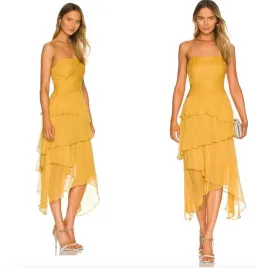 Shona Joy Iris Pin Tuck Frill Midi dress for rent on The Volte - image 1