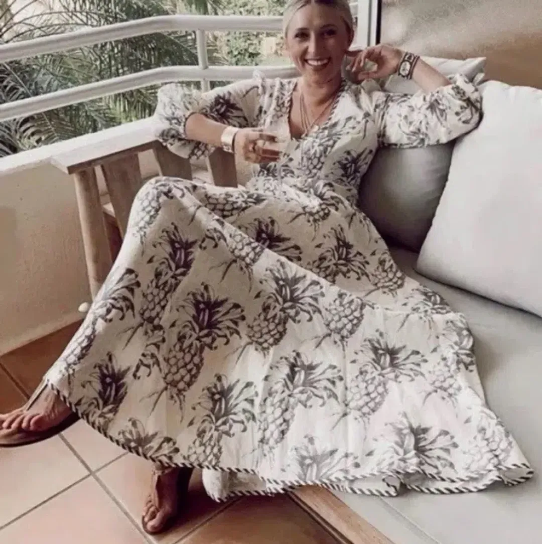 Zimmermann Wayfarer Plunge Neck Maxi Dress Size 1 (10) for rent on The Volte - main image