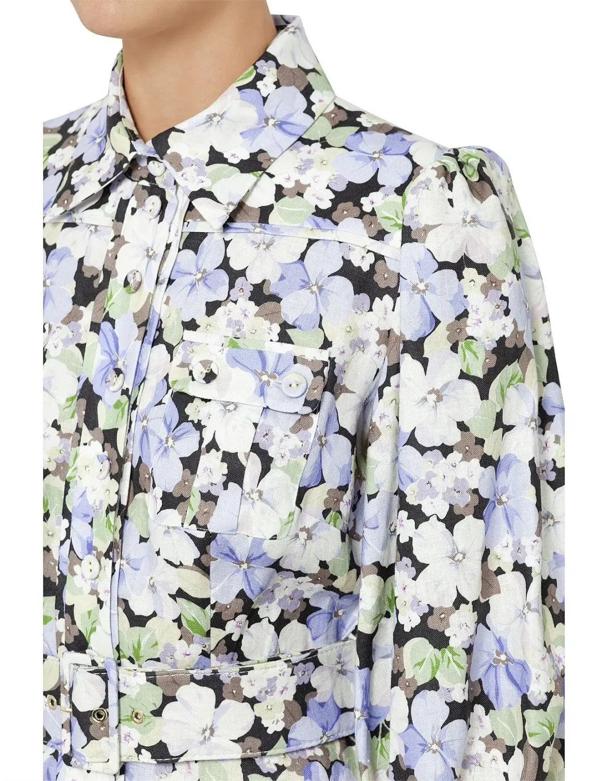 Zimmermann Ninety Six Shirt Dress Pansy prints Size 0 AU8 US 4 IT 40 FR 36 - Image 6