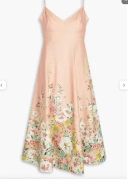 Floral-print linen midi dress for rent on The Volte - image 1
